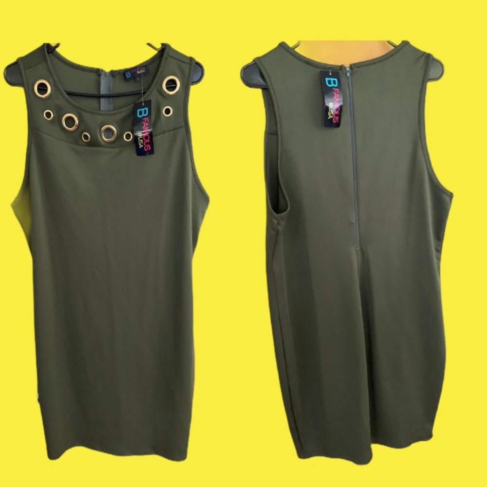 Green dress with gold details